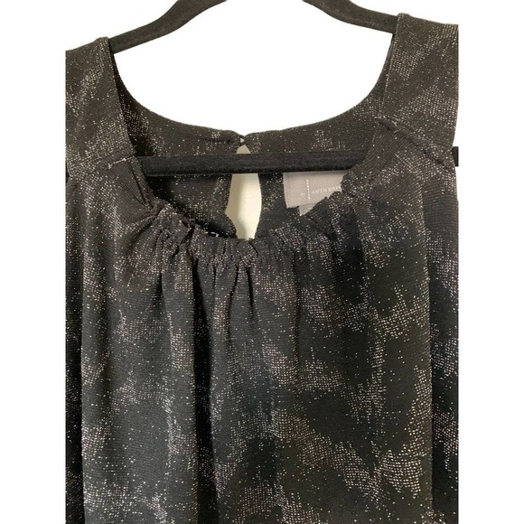 Anthropologie Carly Shimmer Top Blouse Sleeveless Black Size Small NWT Ret $78 - Picture 3 of 10